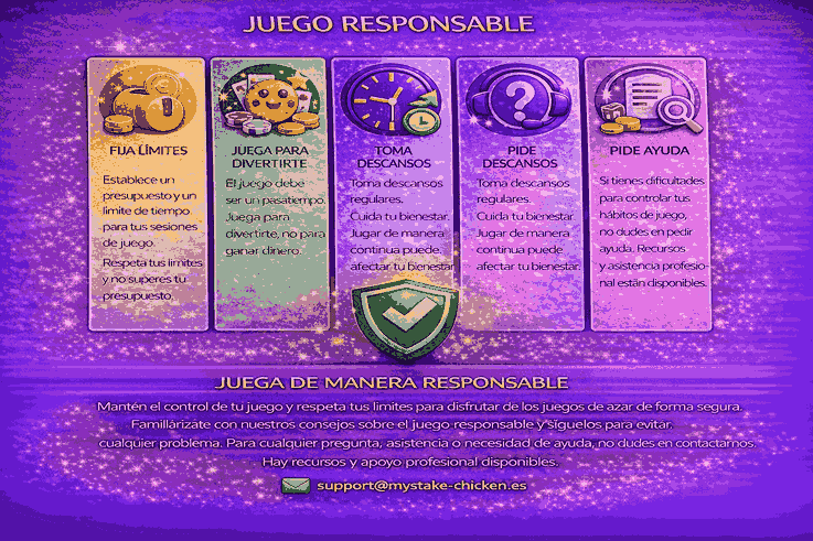 Juego responsable fija limites juega para divertirte toma descansos pide ayuda apoyo disponible