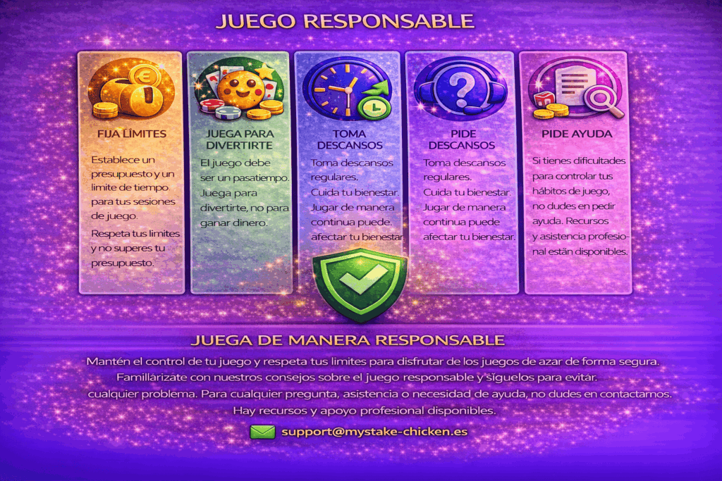 Juego responsable fija limites juega para divertirte toma descansos pide ayuda apoyo disponible